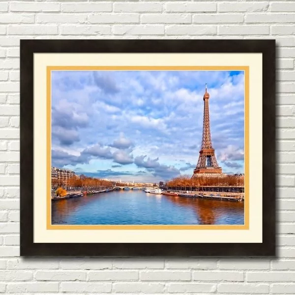 Majestic Eiffel Tower - Paris Landmark Framed Wall Art By Mark Tisdale
