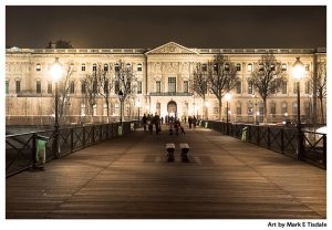 Parisian Nights - The Louvre after dark by street lights - Paris Print by Mark Tisdale