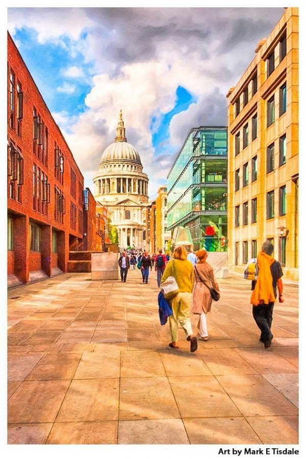 Path to St Paul's Cathedral in London - Architecture Print by Mark Tisdale