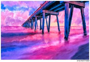 Pensacola Beach Pier Art Print by Mark Tisdale