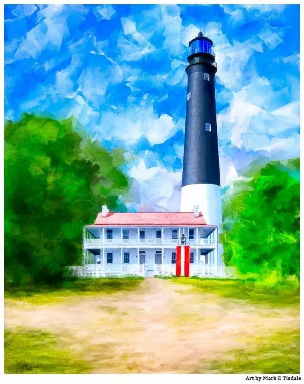 Pensacola Lighthouse Art - Florida Coast Print by Mark Tisdale