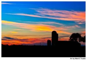 Colorful Rural Sunset - Georgia Farm  Landscape Print by Mark Tisdale