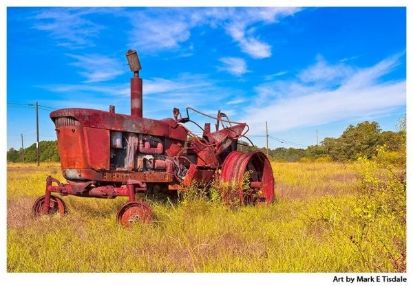 Rust Red Tractor - Rural Georgia Print by local artist Mark Tisdale
