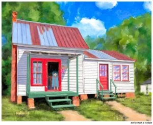 Rustic Farmhouse Art - Grandma's Cottage Print by Mark Tisdale