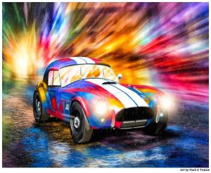 Shelby Cobra Race Car Art Print by artist Mark Tisdale