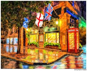 Six Pence Pub - Savannah Art Print by Georgia artist Mark Tisdale