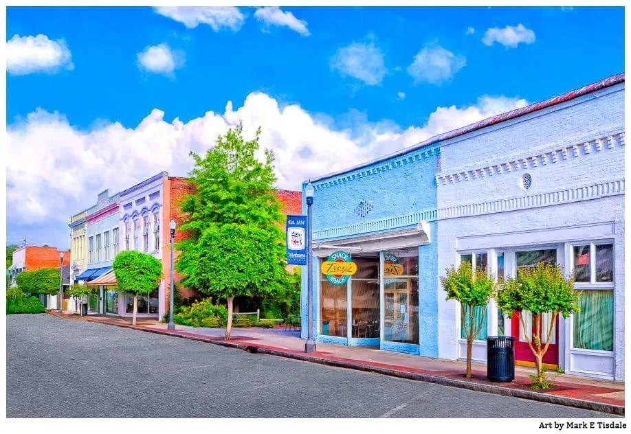 Small Town Streets art print - Montezuma Georgia Art by Mark Tisdale