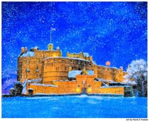 Edinburgh Castle In The Snow - Edinburgh Scotland Print by Mark Tisdale