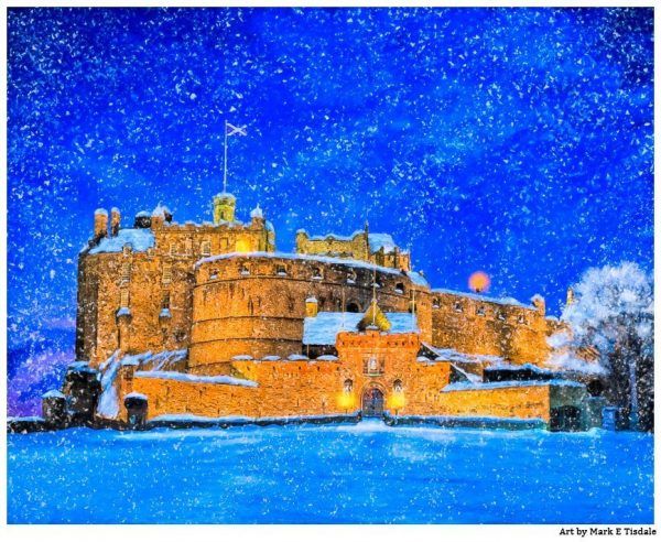 Edinburgh Castle In The Snow - Edinburgh Scotland Print by Mark Tisdale