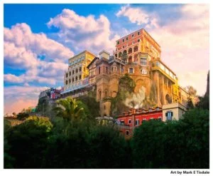 Sorrento Italy Cliffs with Hotels Above - Italy Print by Mark Tisdale