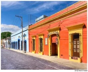 Vibrant Spanish Colonial Architecture - Oaxaca Mexico Priint by Mark Tisdale