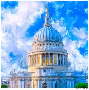 St Paul's Cathedral Dome - London Architecture Art Print by Mark Tisdale