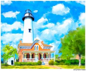 St Simons Lighthouse Art Print - Georgia Coast Art by Mark Tisdale