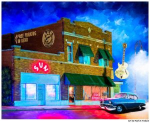Sun Studio Artwork - Night in Memphis - Print by Mark Tisdale