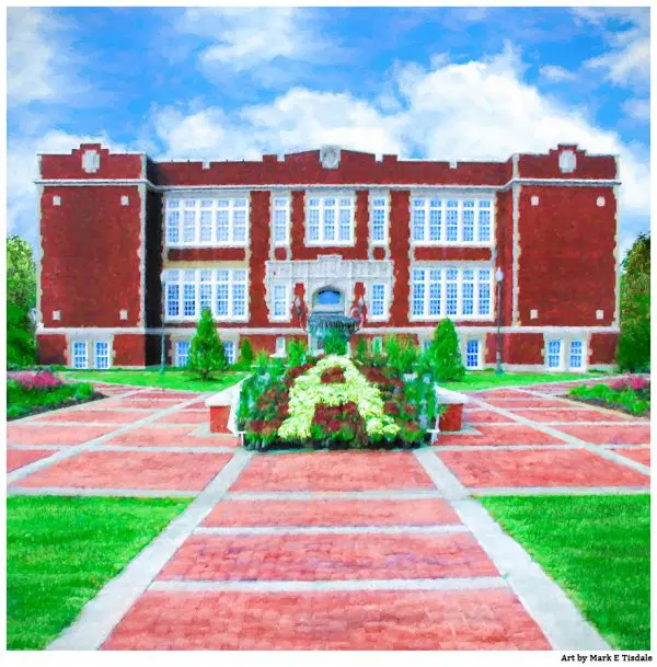 Andalusia City Hall - Formerly East Three Notch Elementary School - Print by Mark Tisdale