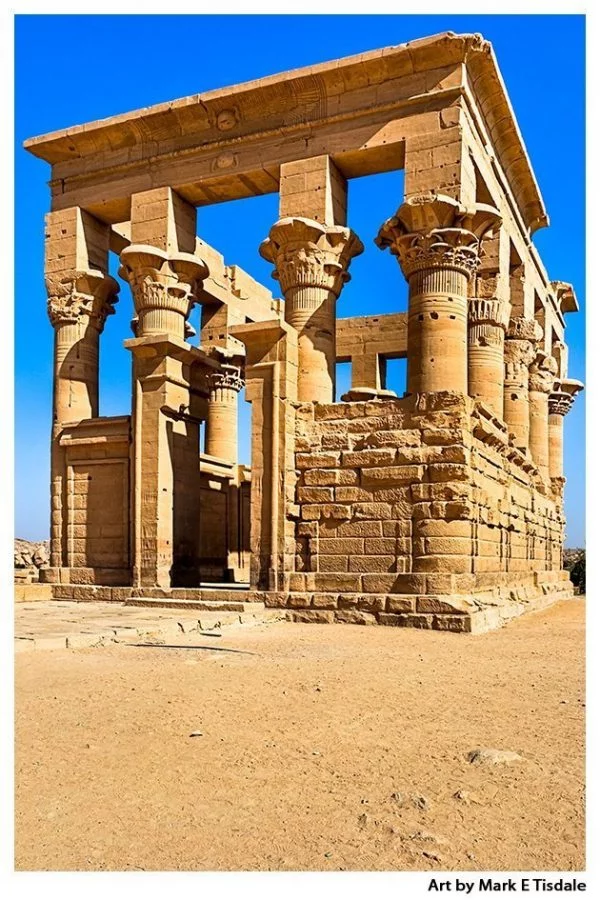 Trajan's Kiosk - Ptolemaic architecture on Island of Philae - Egypt Print by Mark Tisdale