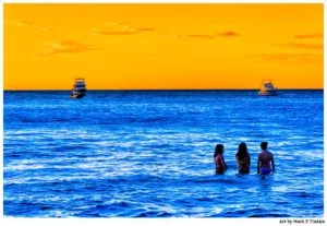Tropical Seascape - Blue and Gold Costa Rica Print By Mark Tisdale