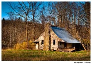 Rustic mountain cabin in Union County - North Georgia Print by Mark Tisdale