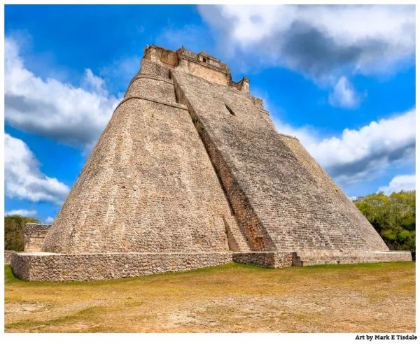 Unique Mayan Architecture - Pyramid at Uxmal Art Print by Mark Tisdale