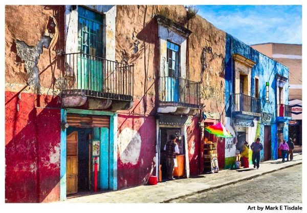Vibrant Streets of Puebla Mexico - Mexican Art Print by Mark Tisdale
