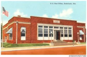 Vintage Andalusia Alabama Postcard - Historic Post Office