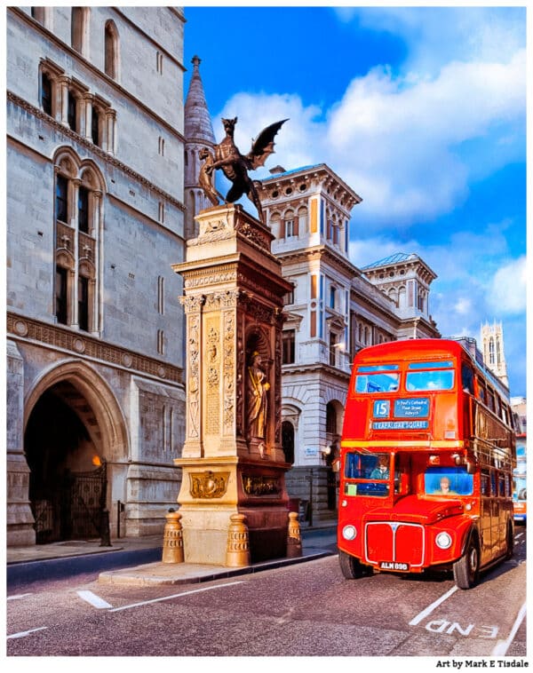 Vintage London Routemaster Double-Decker Bus Print by Mark Tisdale