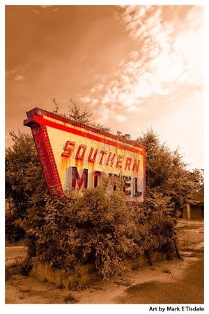 Vintage Motel Sign - Classic Southern Americana - Print by Georgia Artist Mark Tisdale