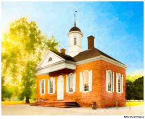 Colonial Courthouse in Williamsburg Virginia - Georgian Architecture Print by Mark Tisdale