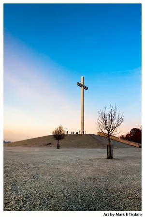 Papal Cross In Dublin - Winter Morning - Ireland Print by Mark Tisdale