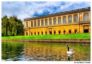 Wren Library at Trinity College - View From The River Cam - Cambridge Print by Mark Tisdale