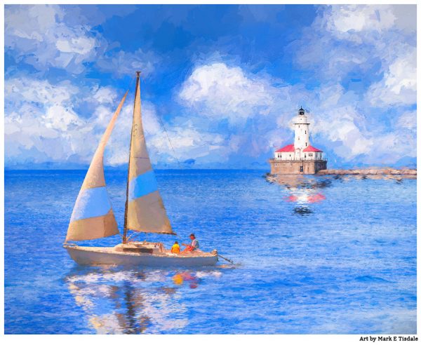 Chicago Harbor Lighthouse Art by Mark Tisdale