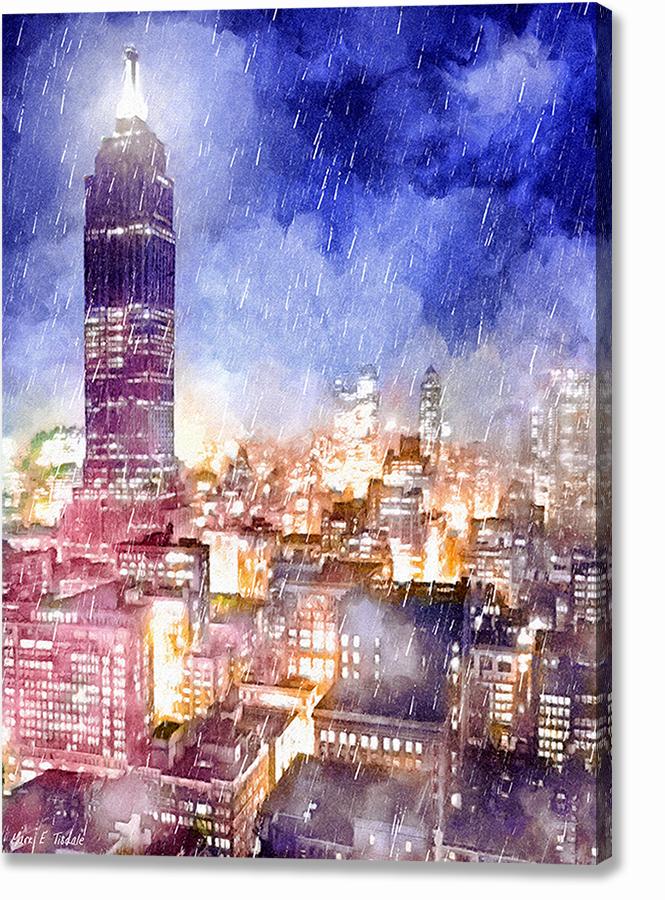 Vintage NYC Skyline Canvas Print