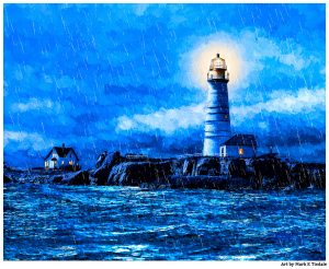 Boston Lighthouse Art – Historic Little Brewster Island