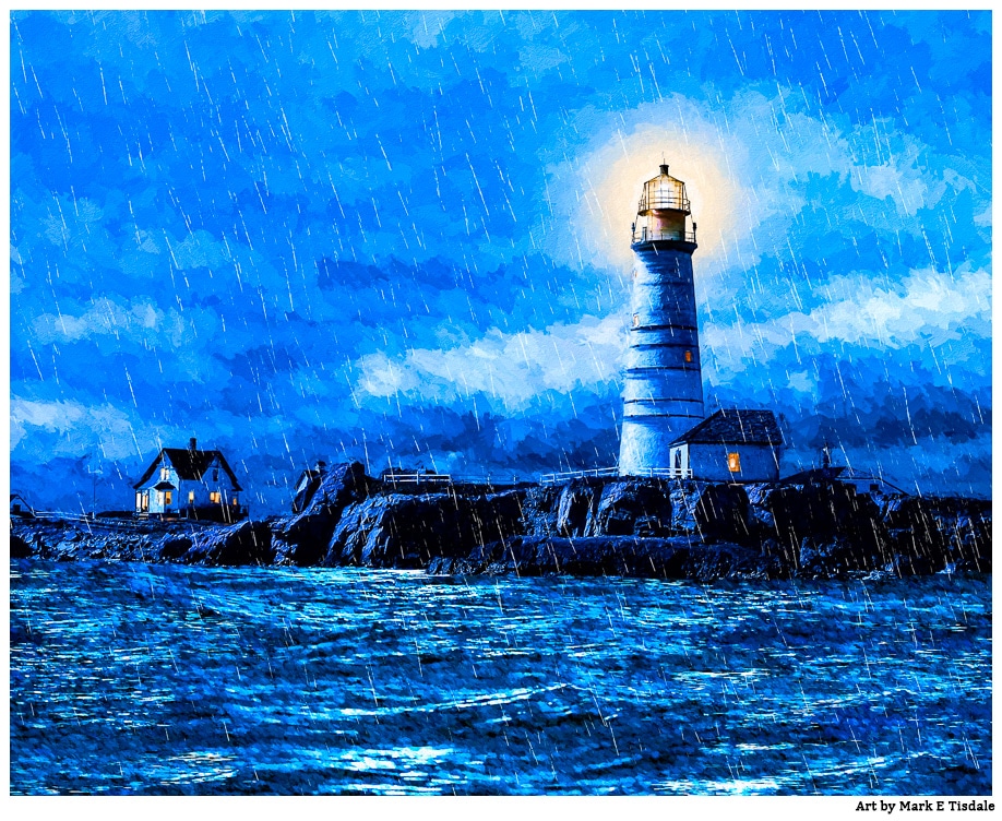 Boston Lighthouse Art by Artist Mark Tisdale