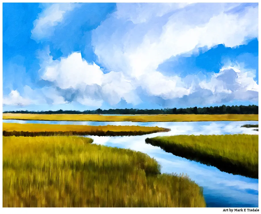 Cape Cod Salt Marsh Landscape Art by Mark Tisdale