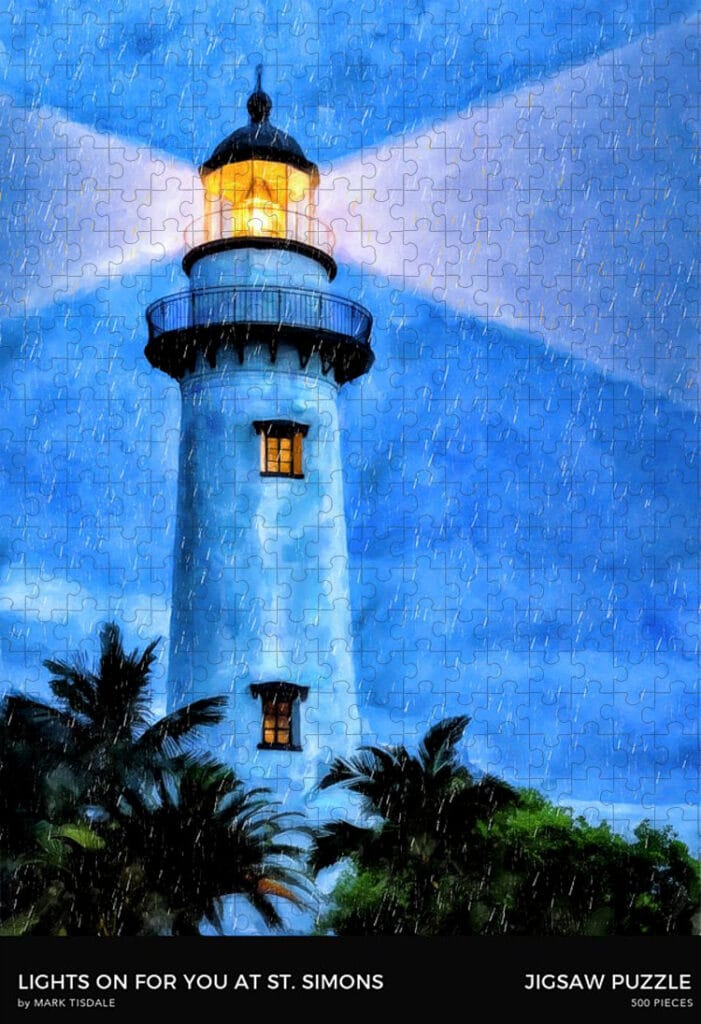 St. Simons Island Lighthouse Artwork Jigsaw Puzzle