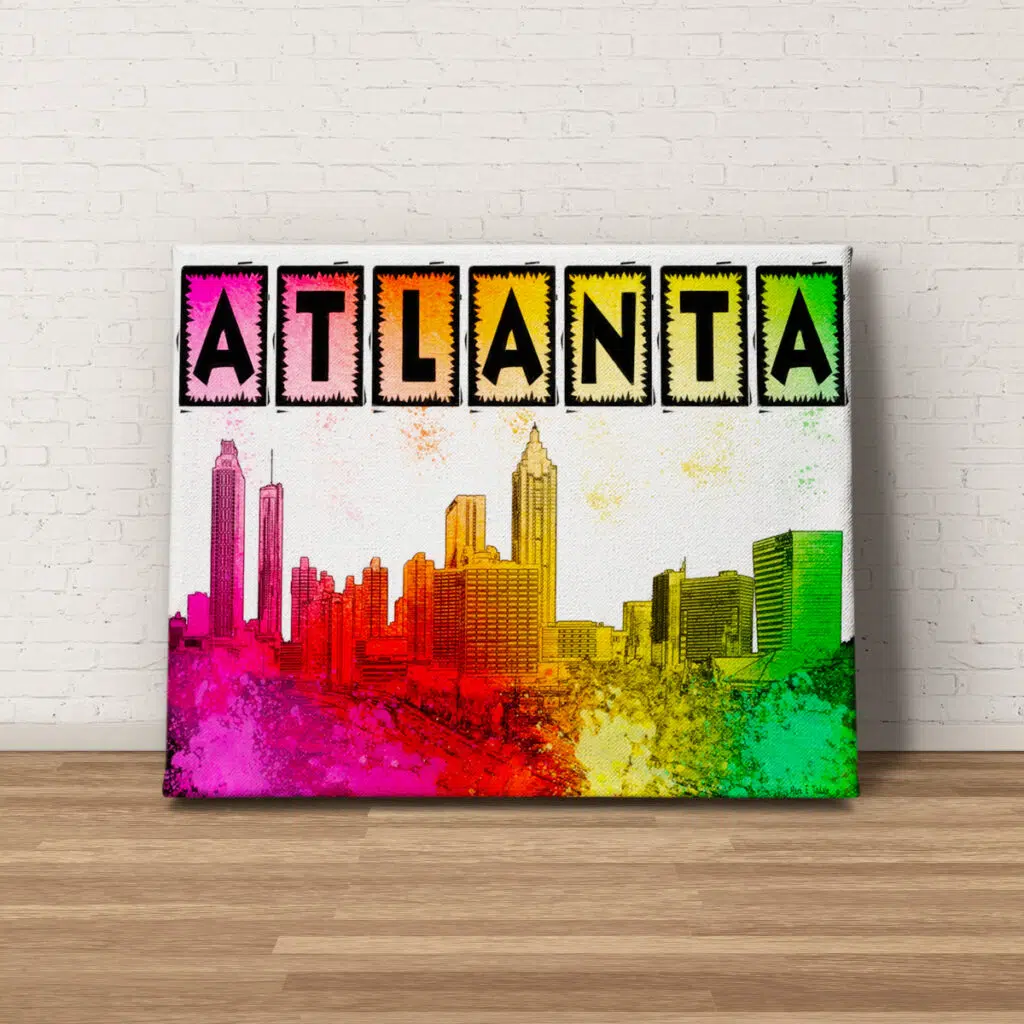 Colorful Atlanta Skyline Art by Mark Tisdale