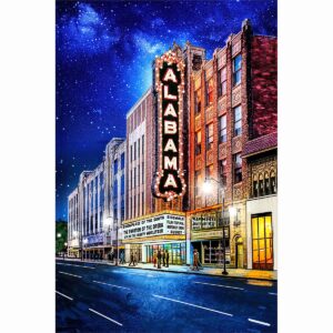 Alabama Theatre At Night - Birmingham Art Print