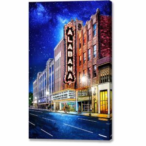 The Alabama Theatre By Night - Canvas Print with mirror wrap