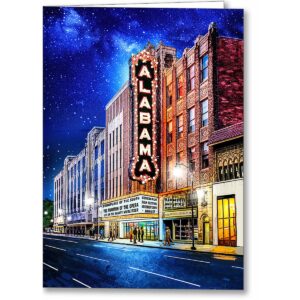 Alabama Theatre At Night - Birmingham Greeting Card