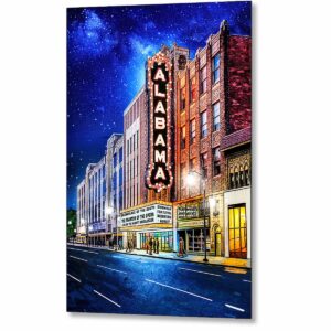 Alabama Theatre At Night - Birmingham Metal Print
