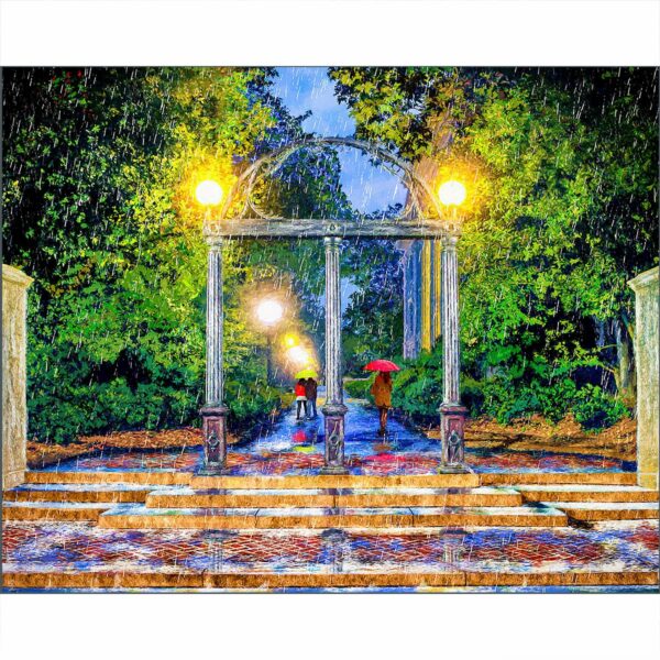 Athens Georgia Art Print featuring the UGA Arch On a Rainy Night