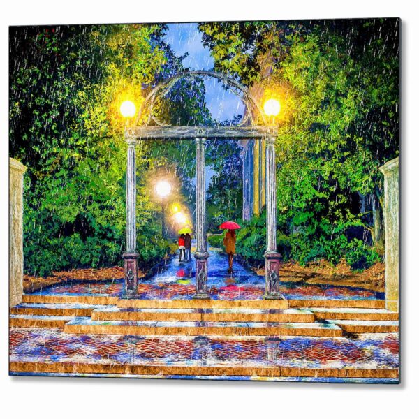 Athens Georgia Metal Print featuring the UGA Arch On a Rainy Night