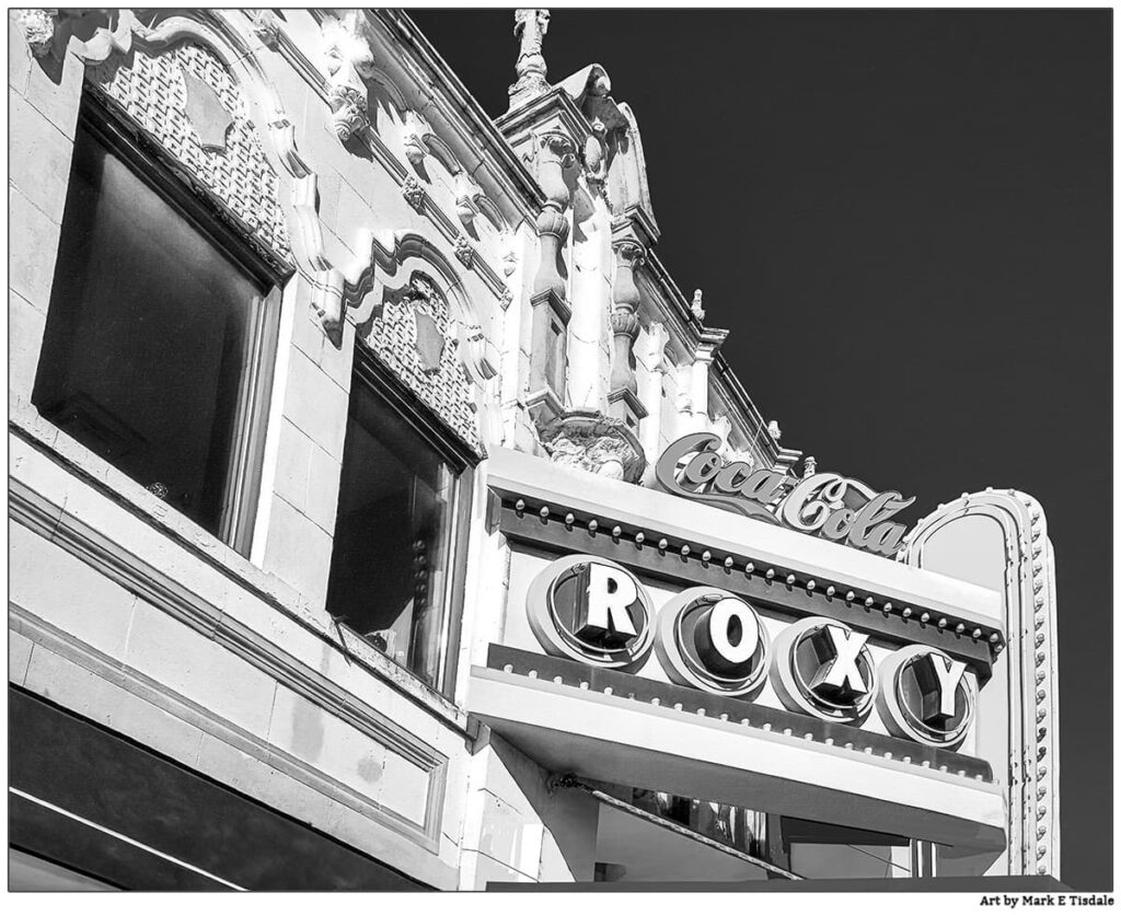 Atlanta Black And White Photos - The Old Roxy Theatre Marquee