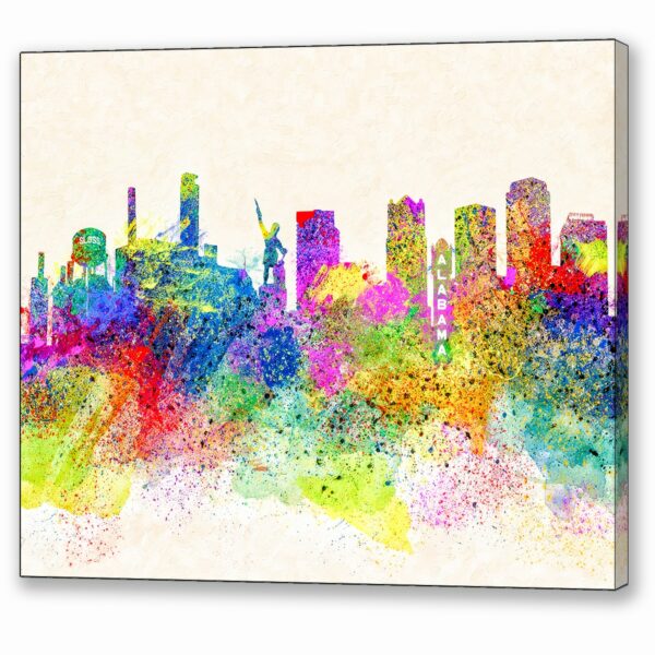 Birmingham Alabama Skyline Art Canvas Print with Mirror Wrap