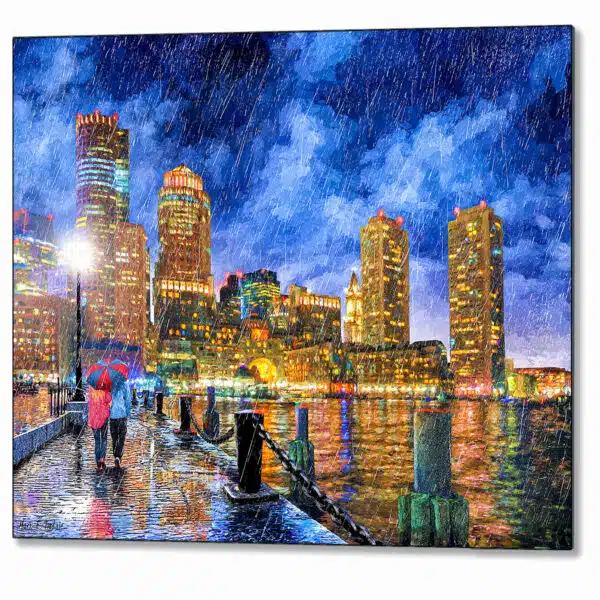 boston-rain-fan-pier-skyline-view-metal-print