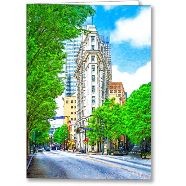 downtown-atlanta-the-flatiron-building-greeting-card