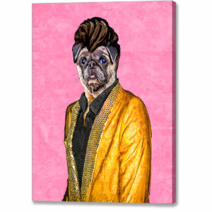 Elvis Pugsley - Whimsical Pug Canvas Print