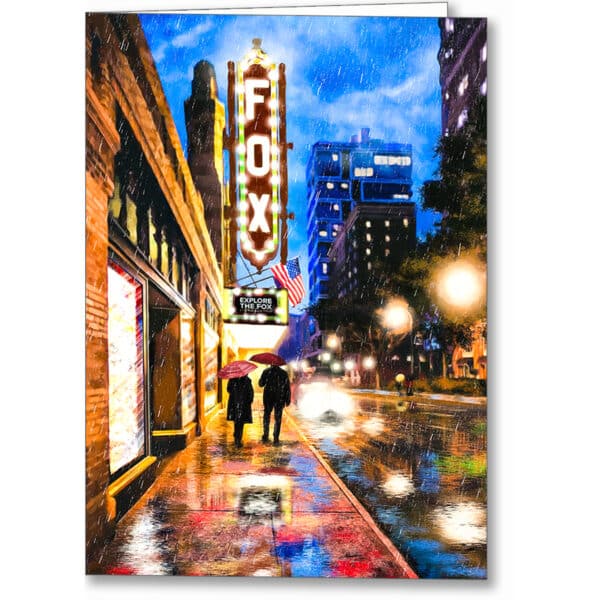 fox-theatre-at-night-rainy-atlanta-greeting-card