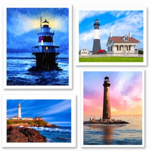 Historic Lighthouse Art For Coastal Home Decor & Gifts